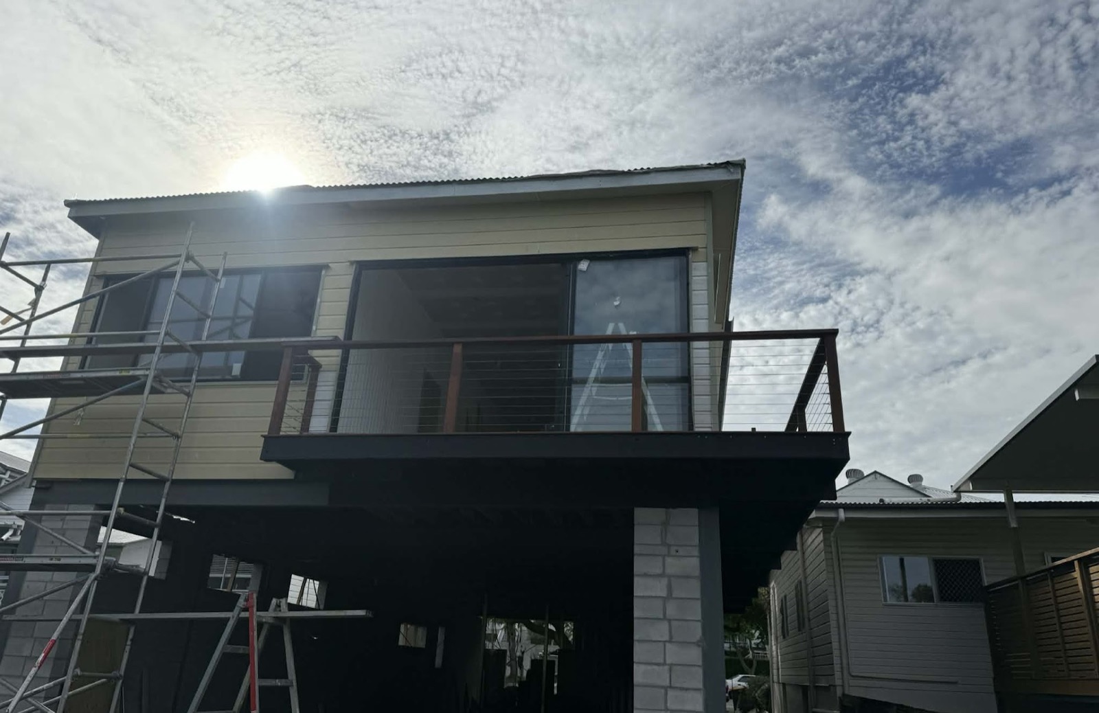 JPW Construction two-storey framing and deck project in progress